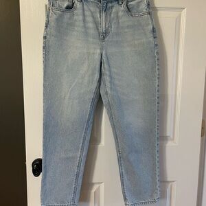 American Eagle Outfitters Light Blue Straight Leg Mom Jeans